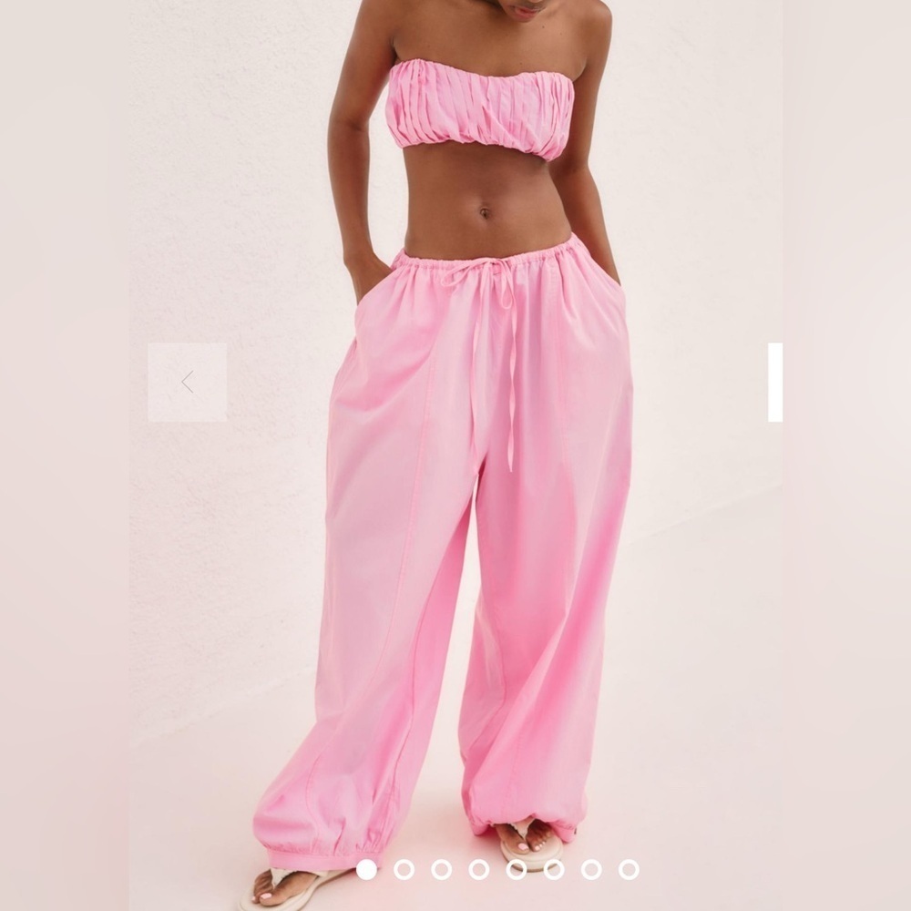 Anthropologie drawstring cargo pants elastic waist button at cuff Petite XS NWT